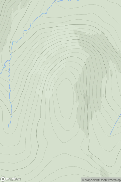Thumbnail image for Meall Tionail [Glen Tromie to Glen Tilt] [NN919775] showing contour plot for surrounding peak